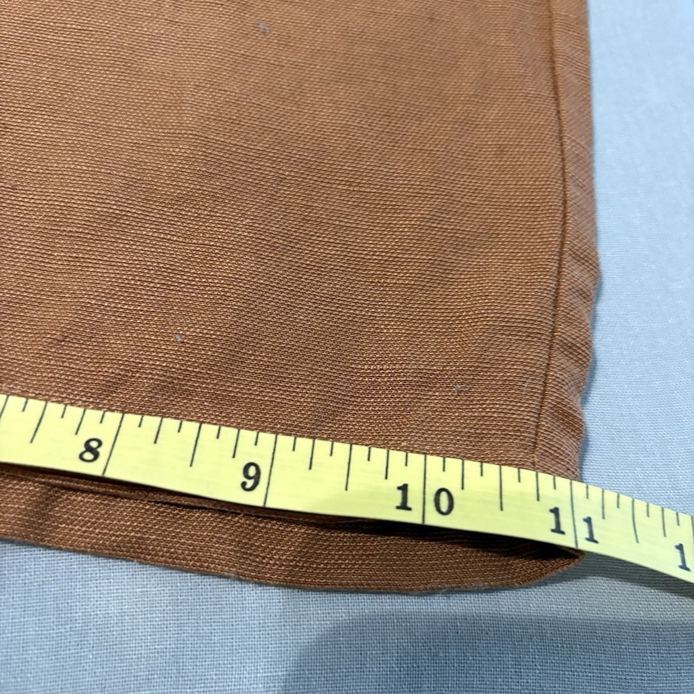 Eileen Fisher Organic Linen Lyocell Cropped Wide Leg Jumpsuit L Rust Brown Boho - Picture 14 of 16